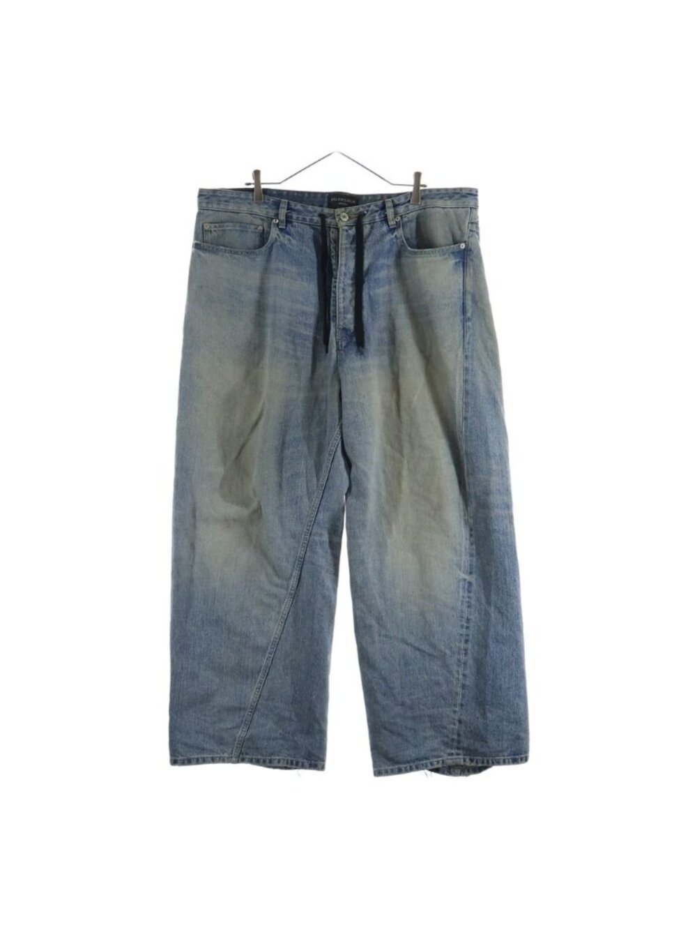 Balenciaga Drawstring Twist Baggy Denim Pants Indigo